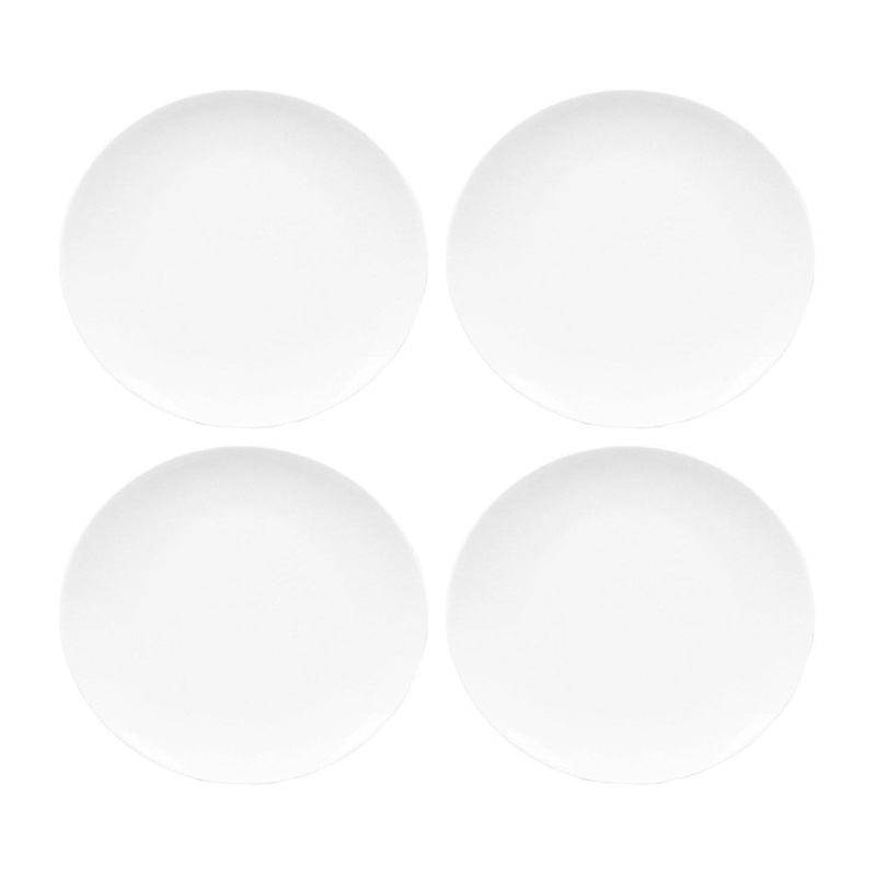 Porcelain Elips 6.25″ x 5.5″ Oval White Porcelain Plate (Set of 4)