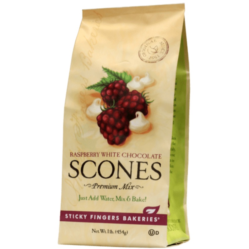 Sticky Fingers Bakeries Raspberry White Chocolate Scone Mix 16 oz