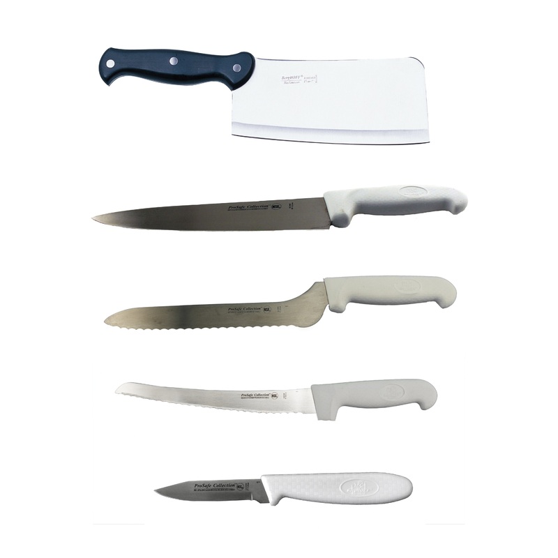 BergHOFF 5pc Ergonomic Kitchen Knife Set with Cleaver
