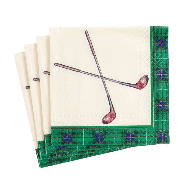 Caspari Golfing Paper Cocktail Napkins – 20 Per Package
