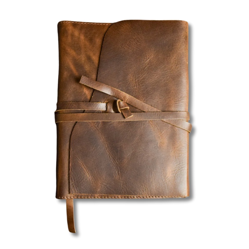 Full Grain, Handmade Leather Journal With Strap Closure   Case is Compatible with Moleskine Classic Large Notebook
