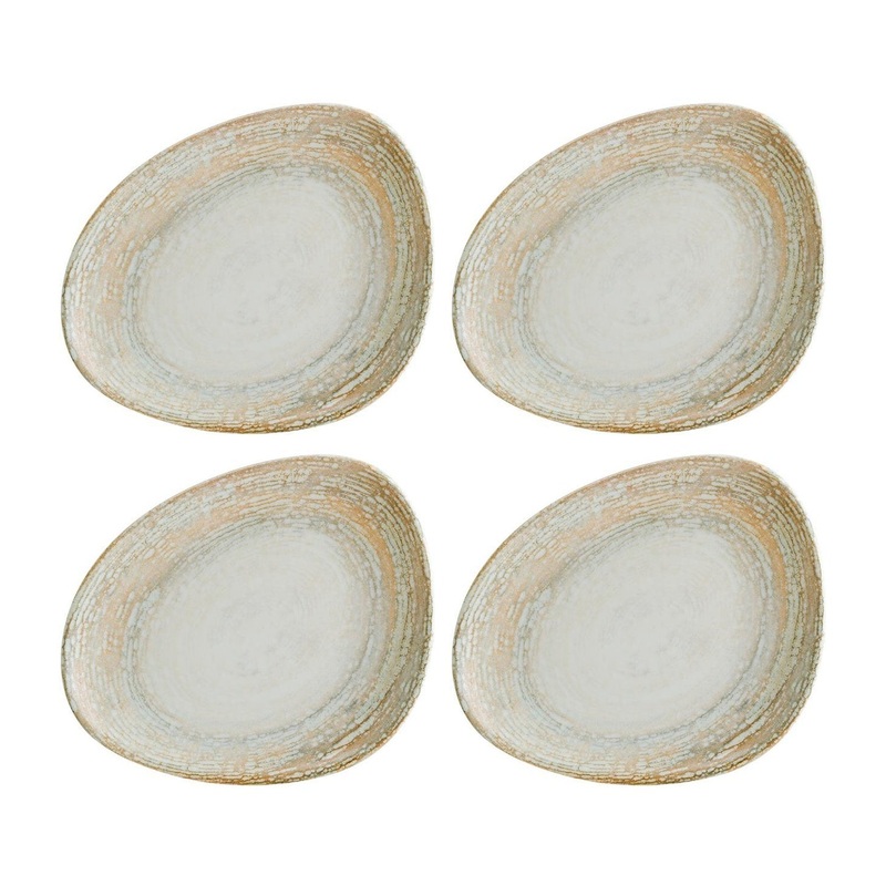 Patera 9.5″ x 7.5″ Organic Decorated Porcelain Plate (Set of 4)