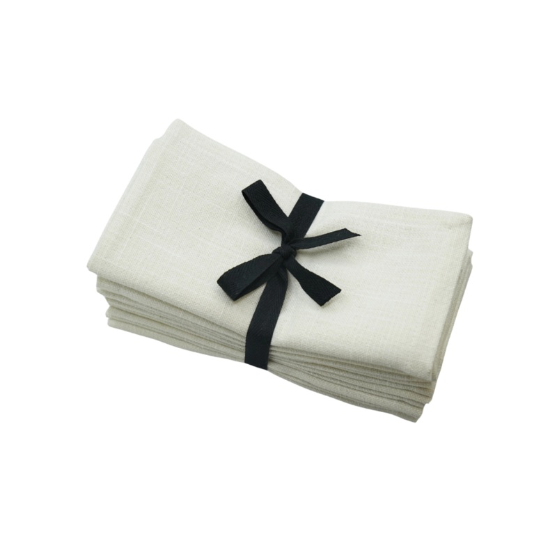 Slub-Cotton Napkins (Set of 10)- White