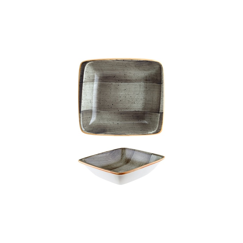 Space 7.5″ x 6.5″ x h:2″ 20 oz. Square Grey Porcelain Bowl
