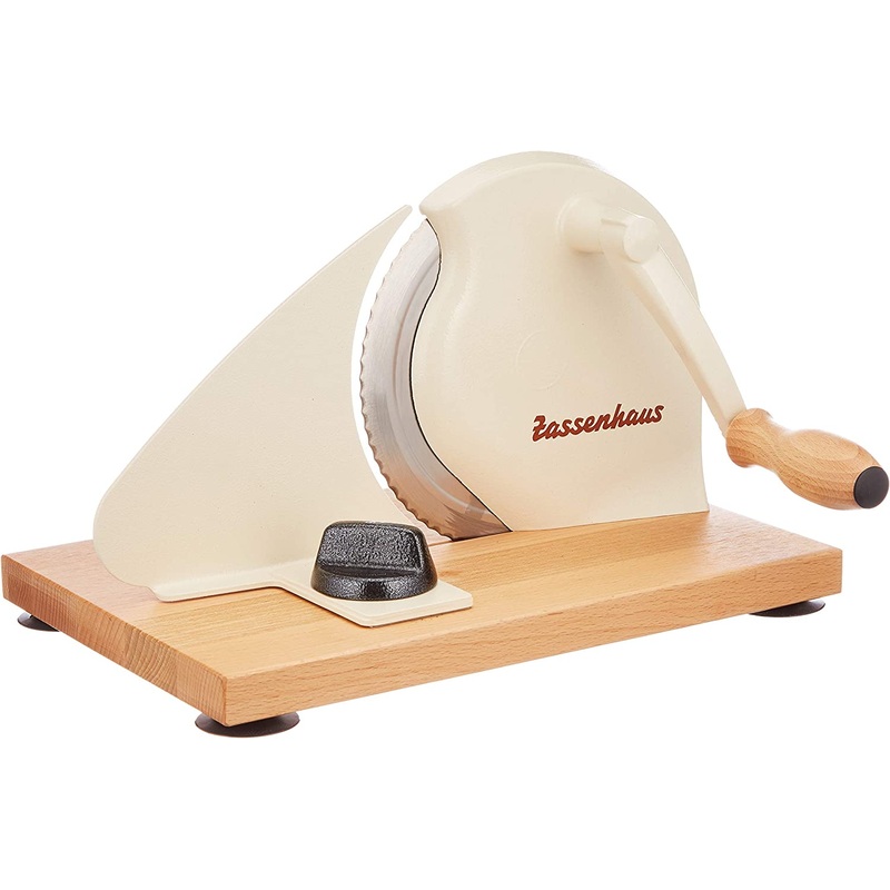 Zassenhaus Manual Bread Slicer Classic Hand Crank 11 3/4″ x 8″ – Cream