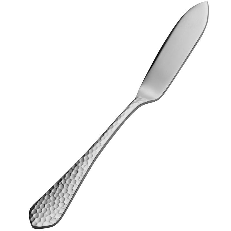 Bon Chef SBS1213 Reflections 6 5/8″ 18/0 Extra Heavy Weight Bonsteel Butter Spreader – 12/Pack