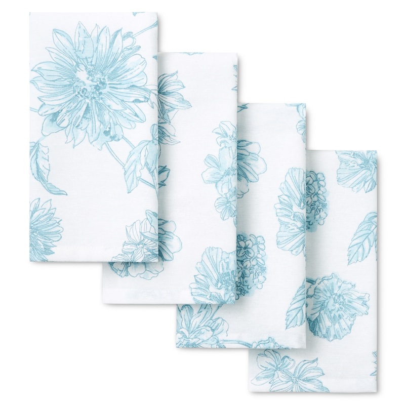 Botanical Floral Napkin Set of 4