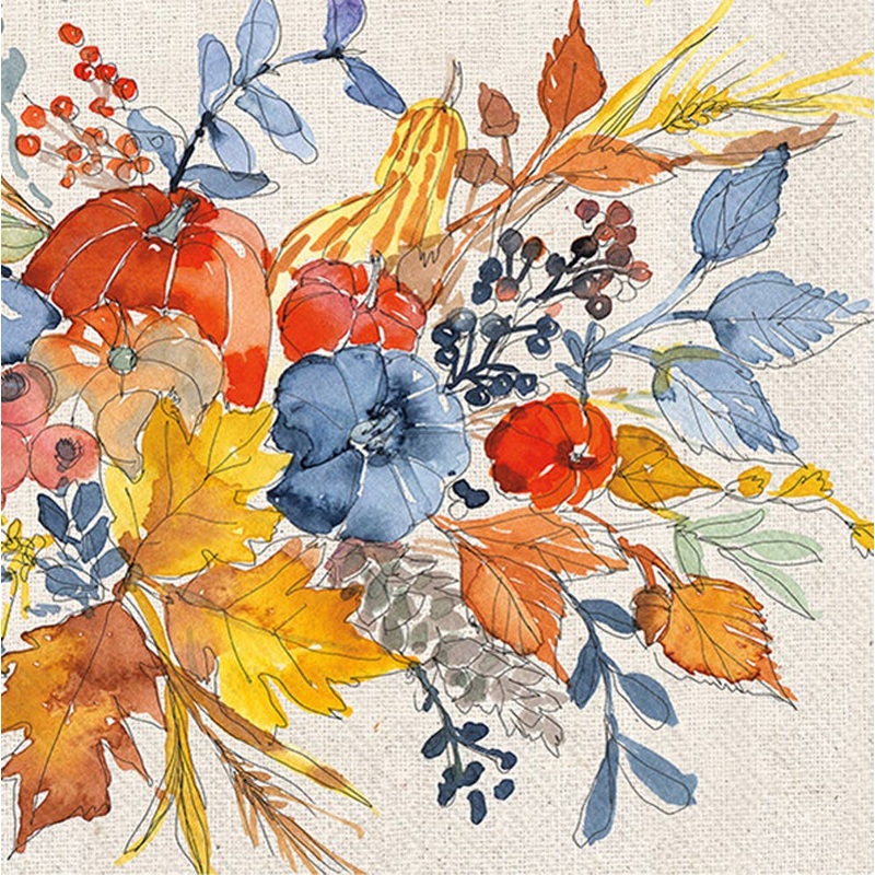 Fall Flair Fall Autumn Paper Cocktail Napkins, pkg/20