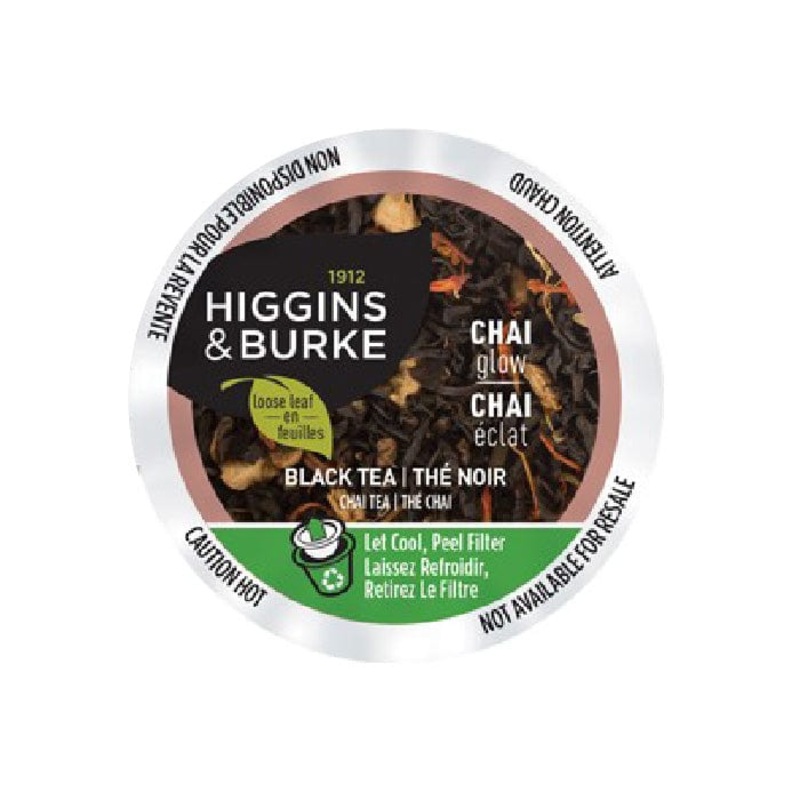 Higgins & Burke Chai Tea (Chai Glow) Single Serve Pods (Case of 96)