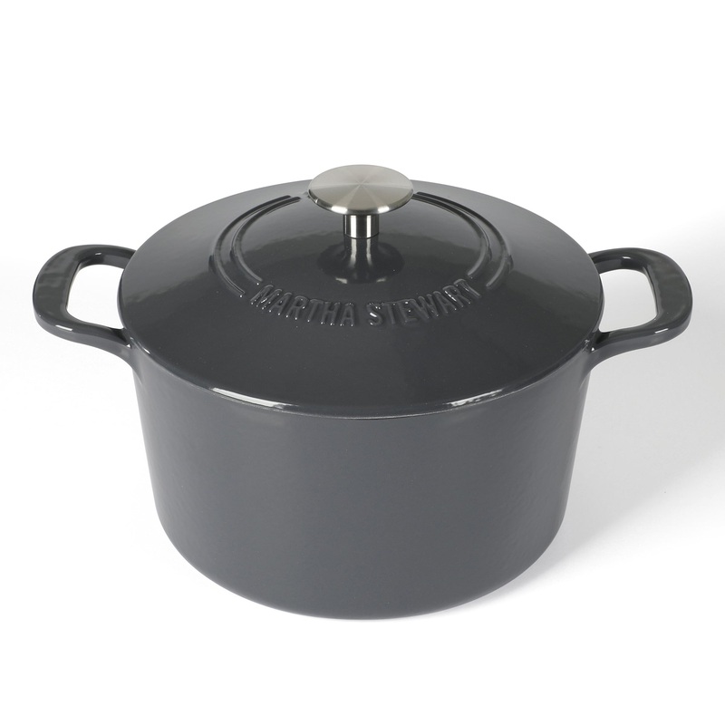 Martha Stewart Gatwick 4 Quart Enamel Cast Iron Dutch Oven – Grey