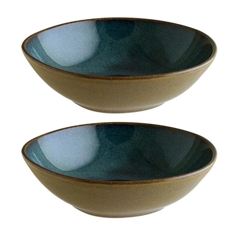 Sphere Ocean 7″ x 6.5″ x h:2″ 16 oz. Organic Blue Porcelain Bowl (Set of 2)