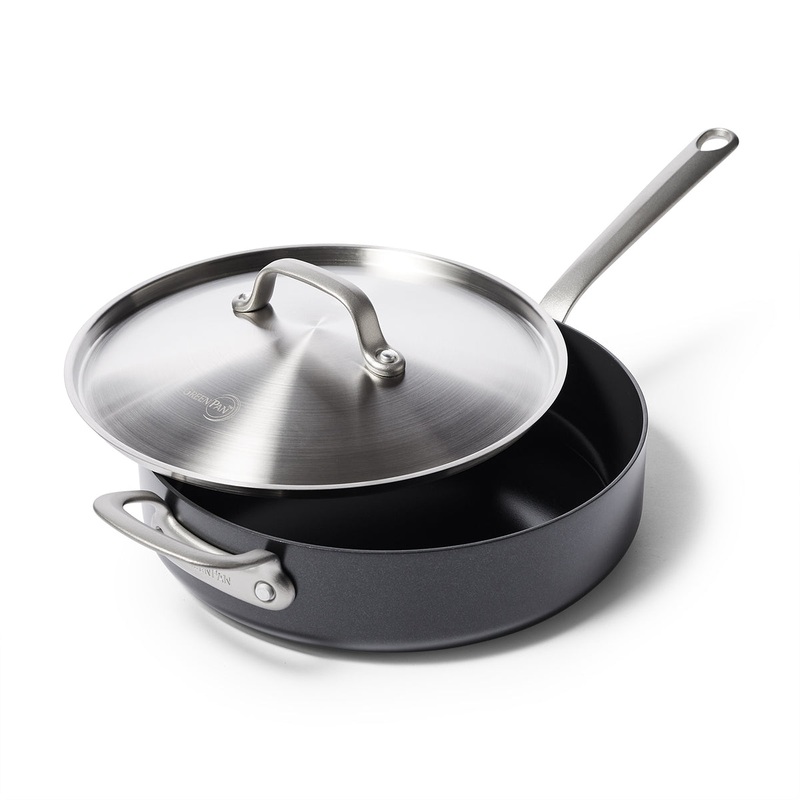 Craft Noire Ceramic Nonstick 4.5-Quart Saut Pan with Lid and Helper Handle