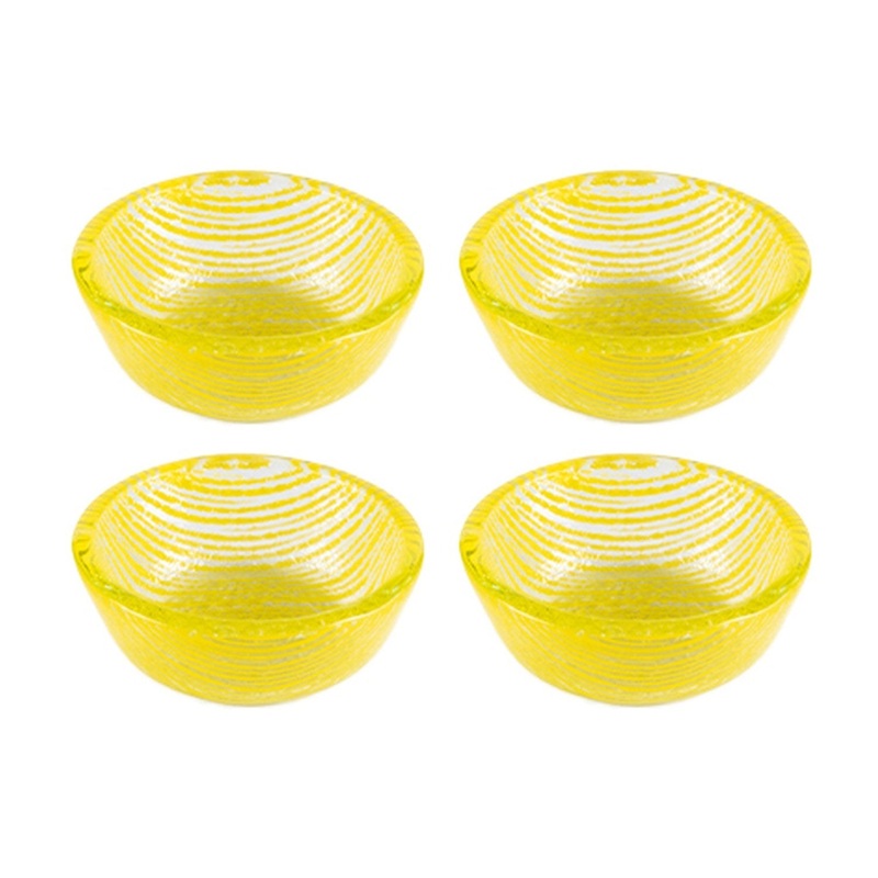 Glass Dinnerware dia.2.75″ h:1.25″ 4 oz. Round Yellow Glass Ramekin (Set of 4)