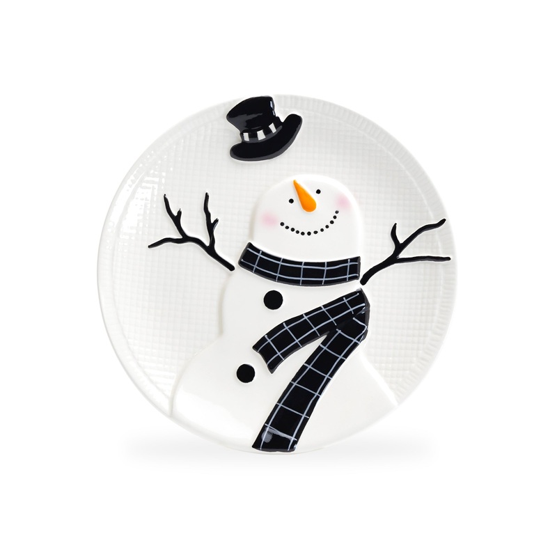 Happy Snowman Dessert/Salad Plate
