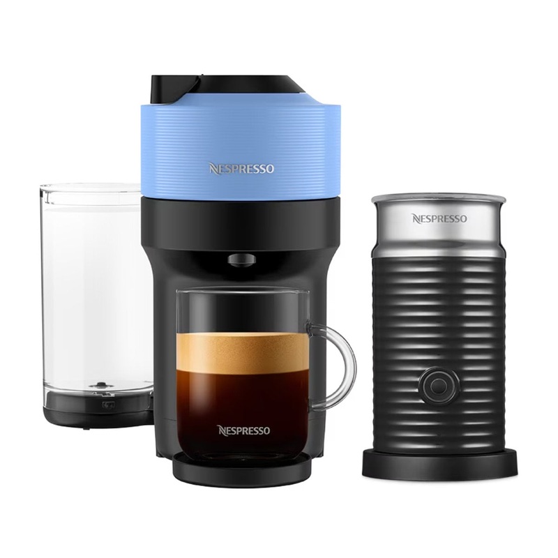 Nespresso Vertuo Pop+ Coffee and Espresso Machine with Aeroccino by De’Longhi ENV92AAE (Pacific Blue)