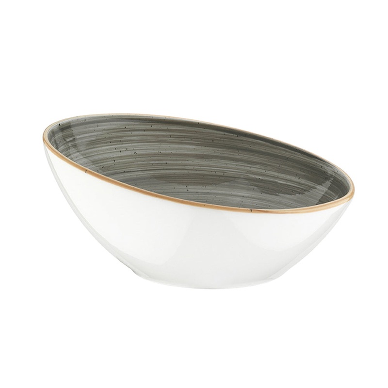Space dia.7.25″ h:3.25″ 15 oz. Round Grey Porcelain Bowl