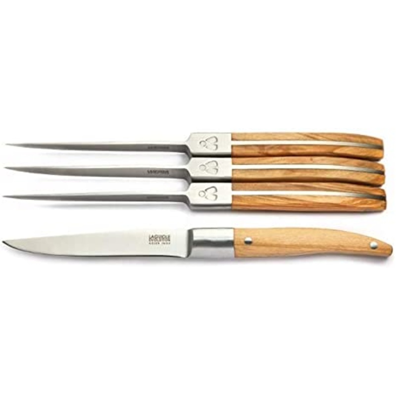 TB Laguiole Expression 4 Pc. Steak Knife Set – Olive Wood Handle