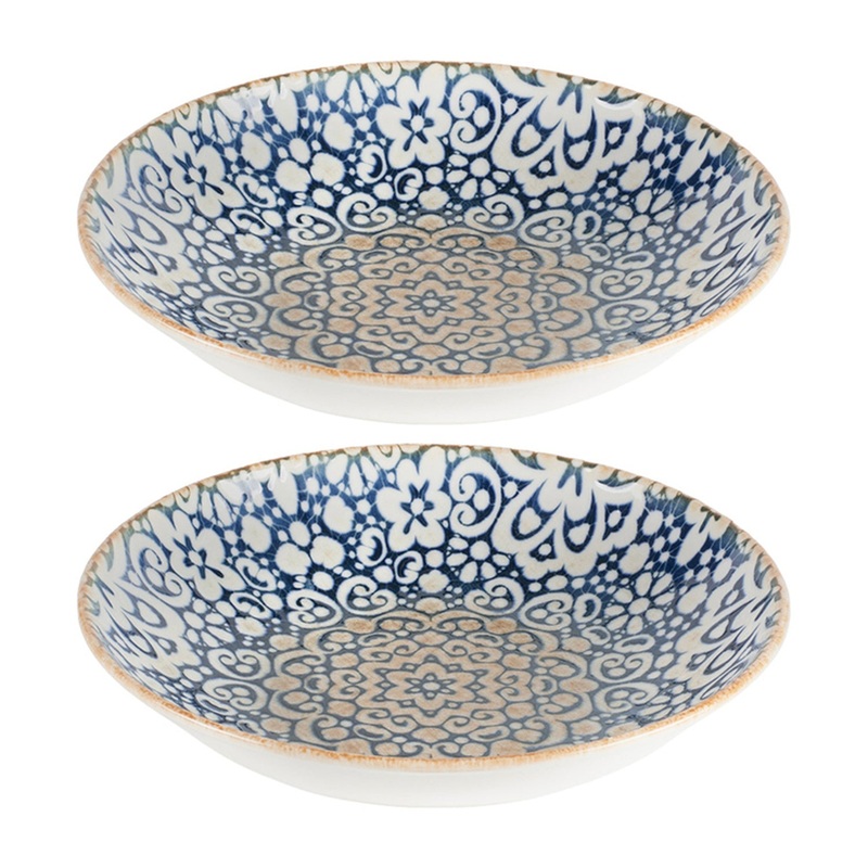 Alhambra dia.10″ h:2″ 44 oz. Round Decorated Porcelain Bowl (Set of 2)
