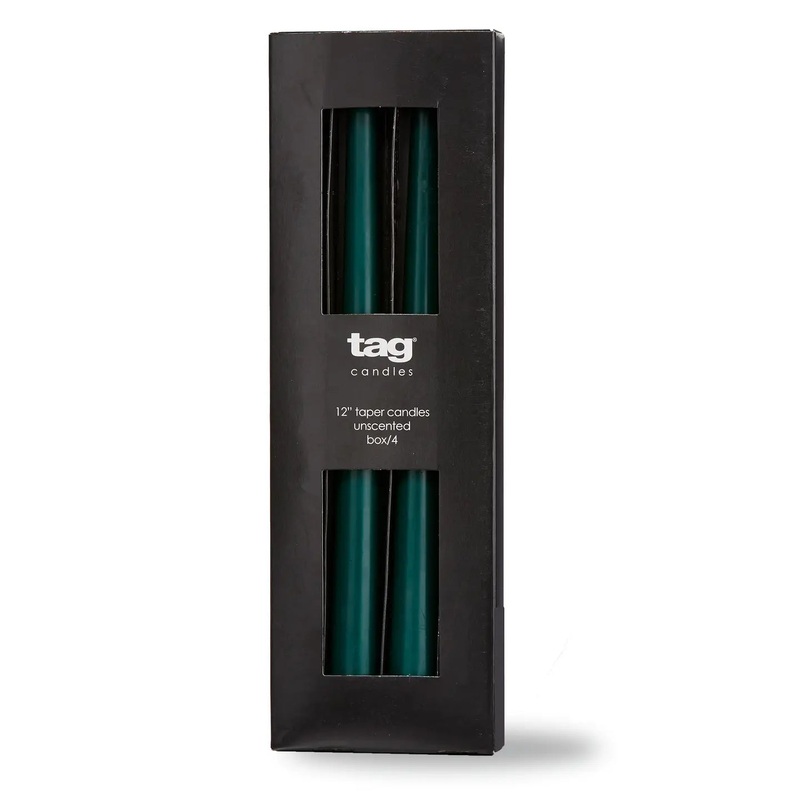 Color Studio 12″ Taper Candle Set of 4 – Dark Green