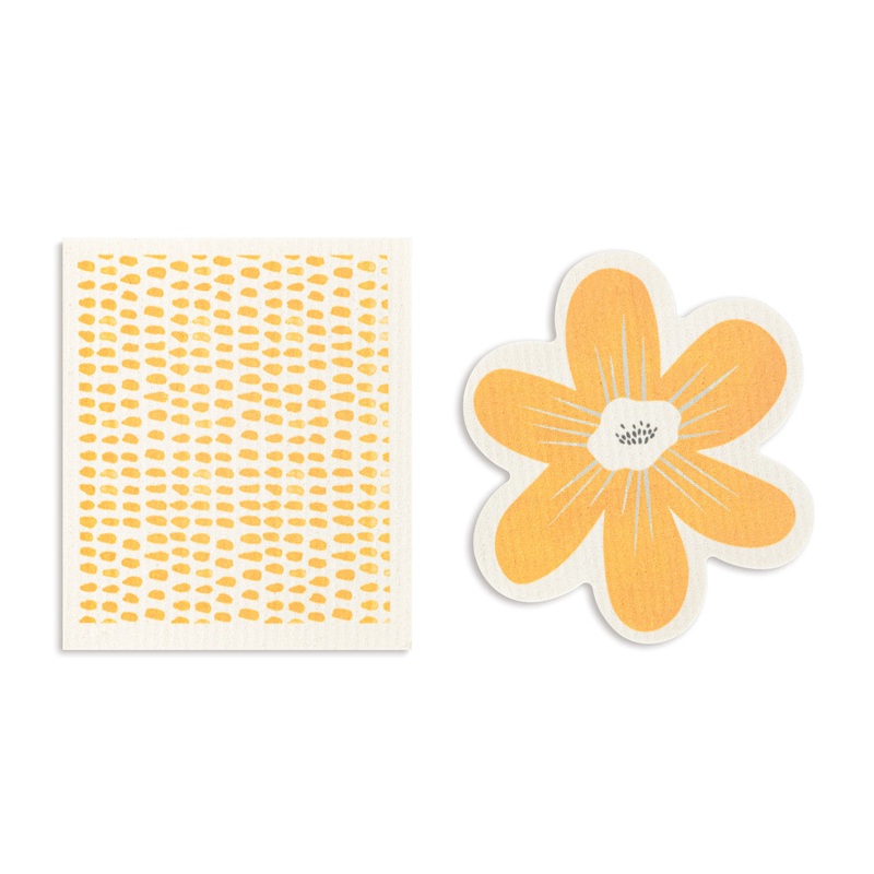 Flower BioDishCloths Orange Specs