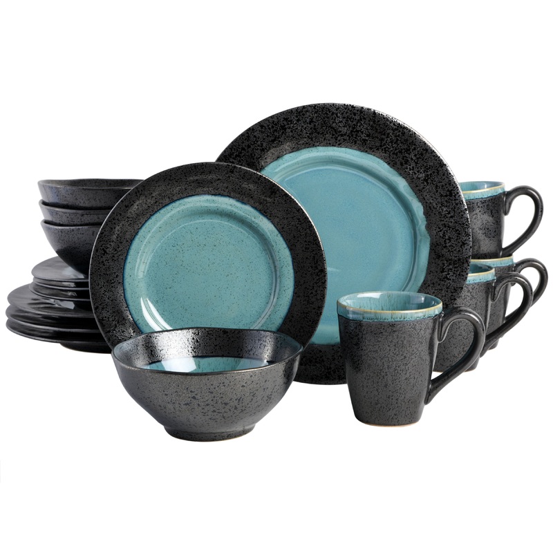 Gibson Elite Dragonstone 16-Piece Reactive Stoneware Dinnerware Set