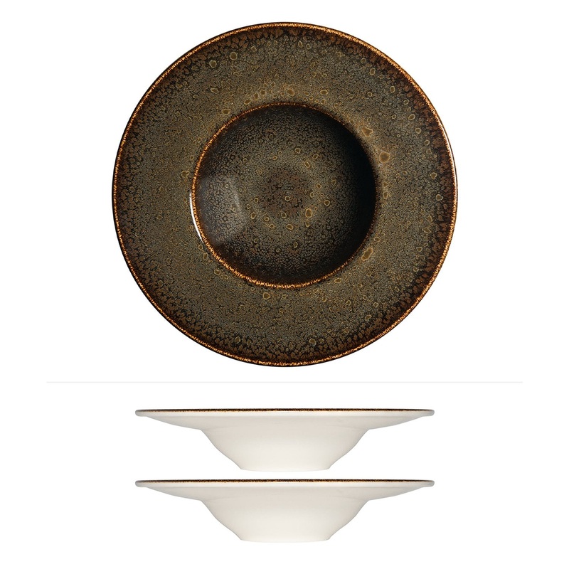 Tierra dia.11″ h:2.5″ 14 oz. Round Brown Porcelain Bowl (Set of 2)