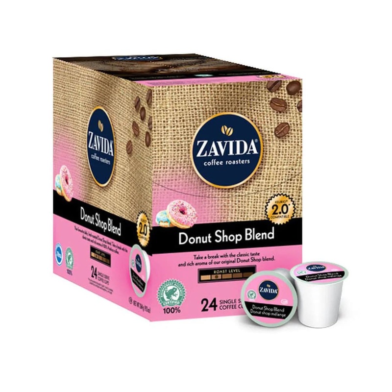 Zavida Donut Shop Blend Single-Serve Coffee Pods (Box of 24)