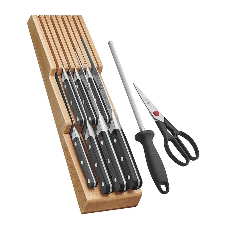 Zwilling Pro Stainless Steel 10-Piece Knife Set with In Drawer Knife Tray