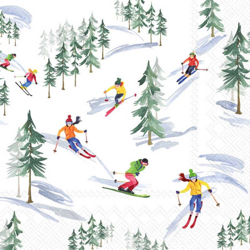 Down The Slope Christmas Lunch Napkins pkg/20