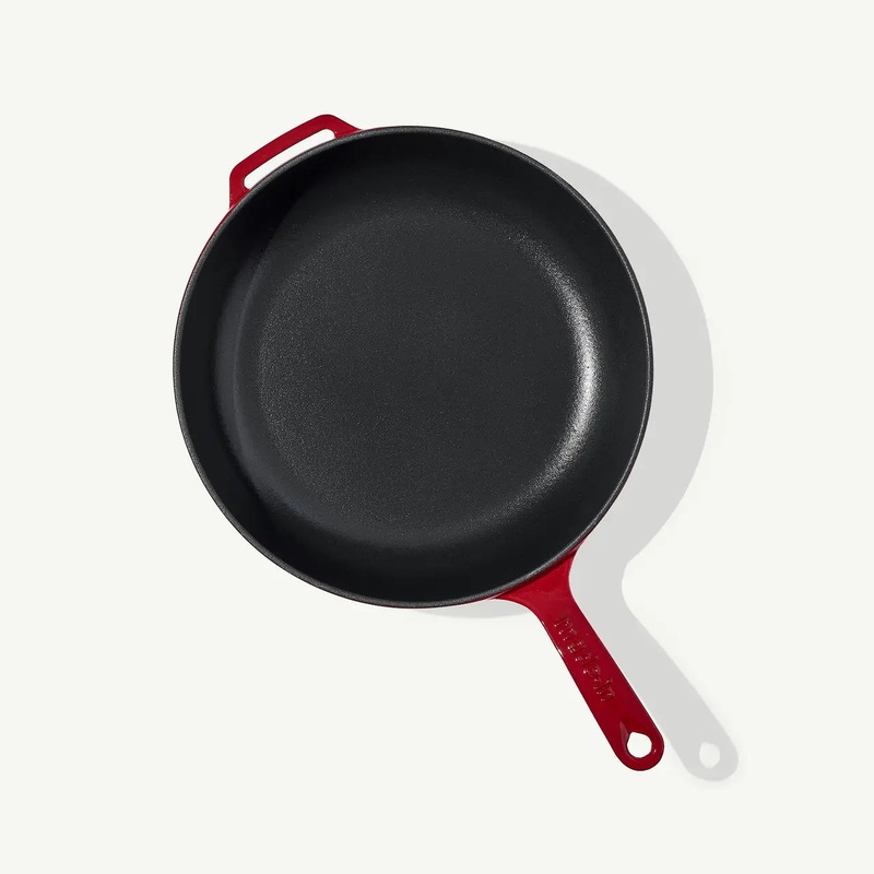 Enameled Cast Iron Skillet – Red