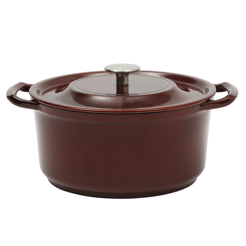 Kenmore Oak Park Cast Iron Dutch Oven Casserole With Lid With Metallic Enamel – Gunmetal Grey
