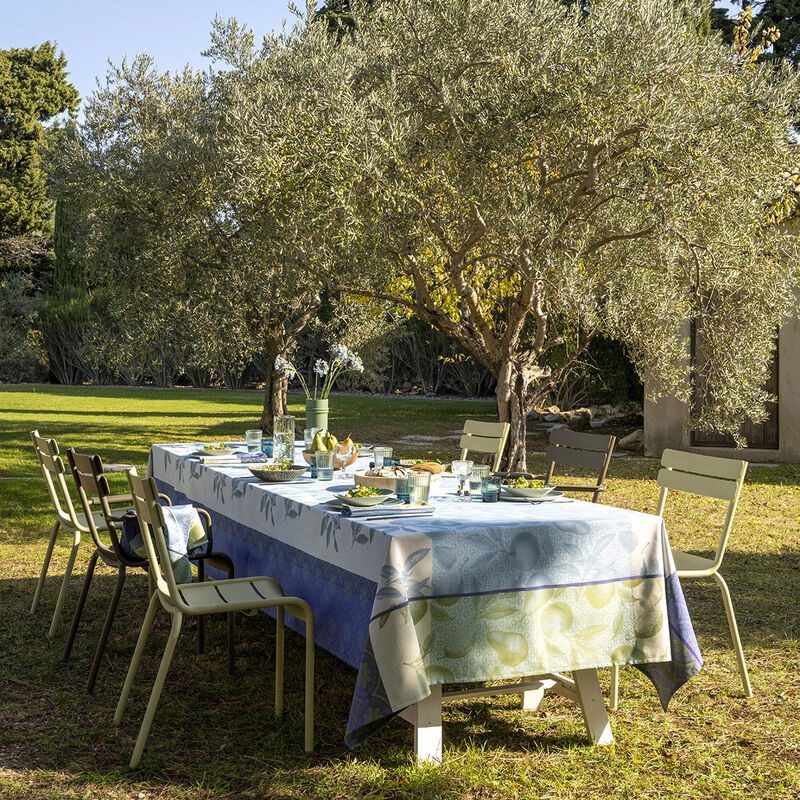 Le Jacquard Franais- Arriere-Pays Blue Cotton Tablecloth (69X126)