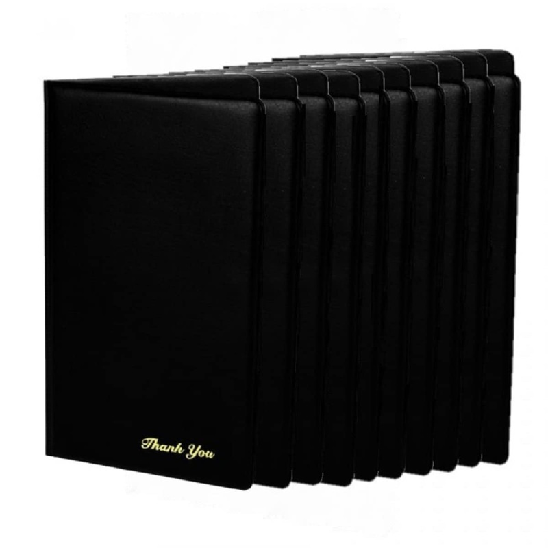 Restaurant Check Presenters with Gold Thank You Imprint – Guest Check Card Holder Ideal for Professional Servers in Various Dining Settings