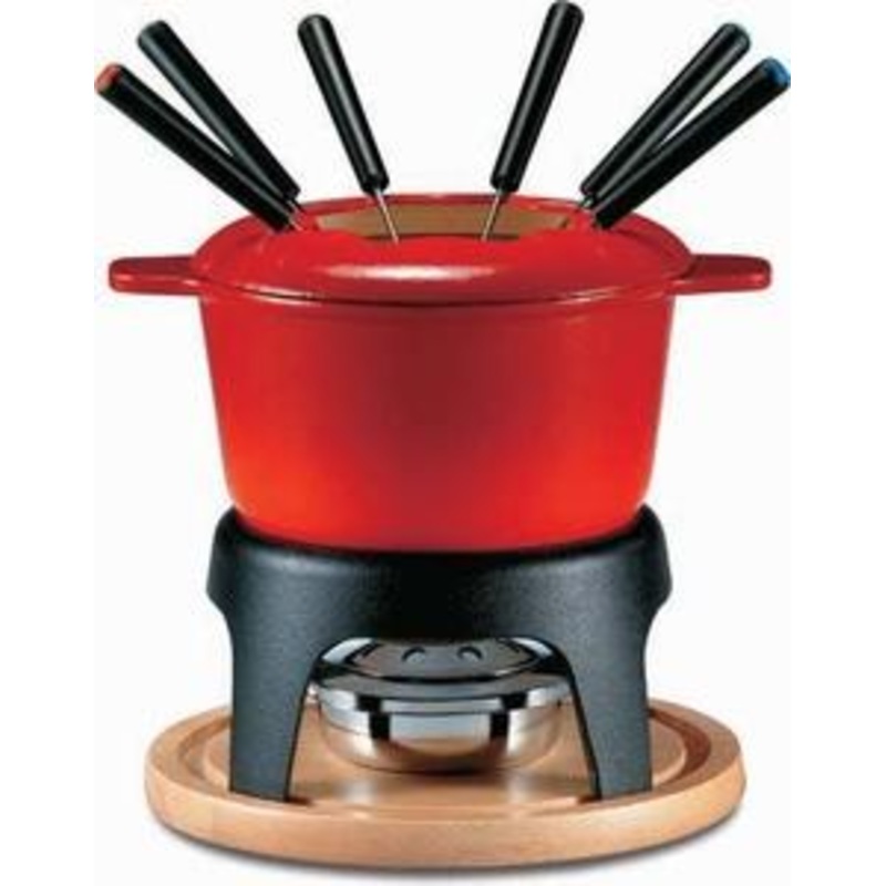 Sierra 11 pc Cast Iron Fondue Set Swissmar Red