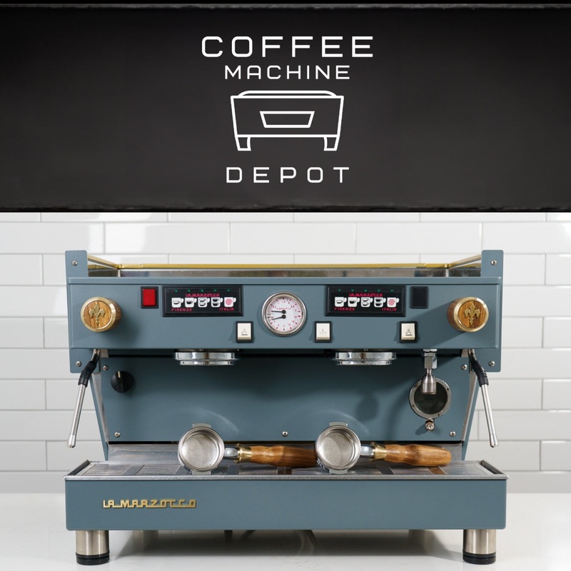 **SOLD **La Marzocco – Linea Classic AV 2 Group Commercial Espresso Machine- Custom Grey with Wood **SOLD**