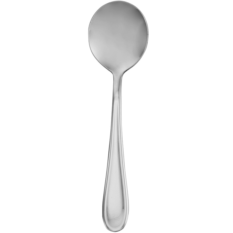 Walco 0412 Orbiter 6 1/2″ 18/0 Stainless Steel Extra Heavy Weight Bouillon Spoon – 12/Pack