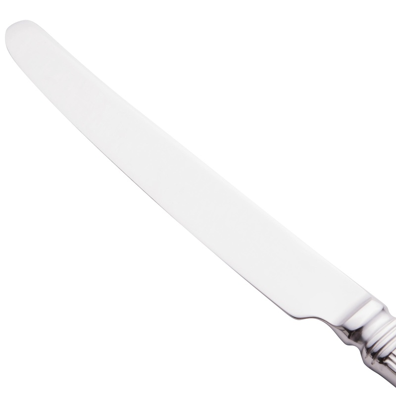World Tableware 977 5502 Slate 9 3/4″ 18/0 Stainless Steel Heavy Weight Solid Handle Dinner Knife with Fluted Blade – 12/Pack