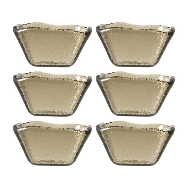 Glass Dinnerware 2.25″ x 2.25″ x h:1.5″ 2 oz. Square Transparent Brown Glass Ramekin (Set of 6)