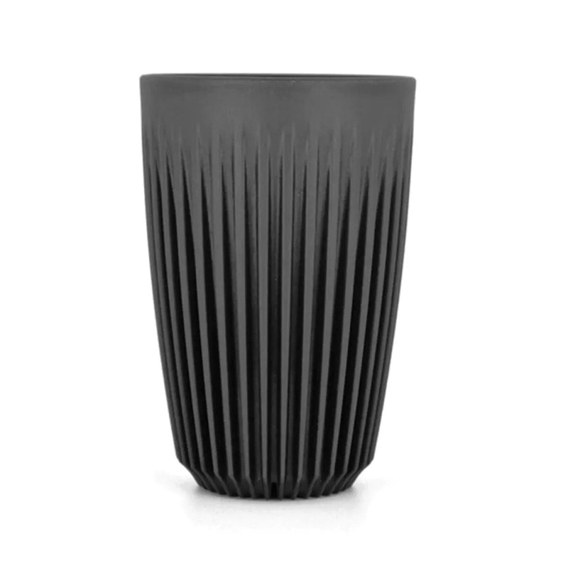 HUSKEE Cup 12 oz/355ml Reusable Coffee Cups Pack of 4 (Charcoal)
