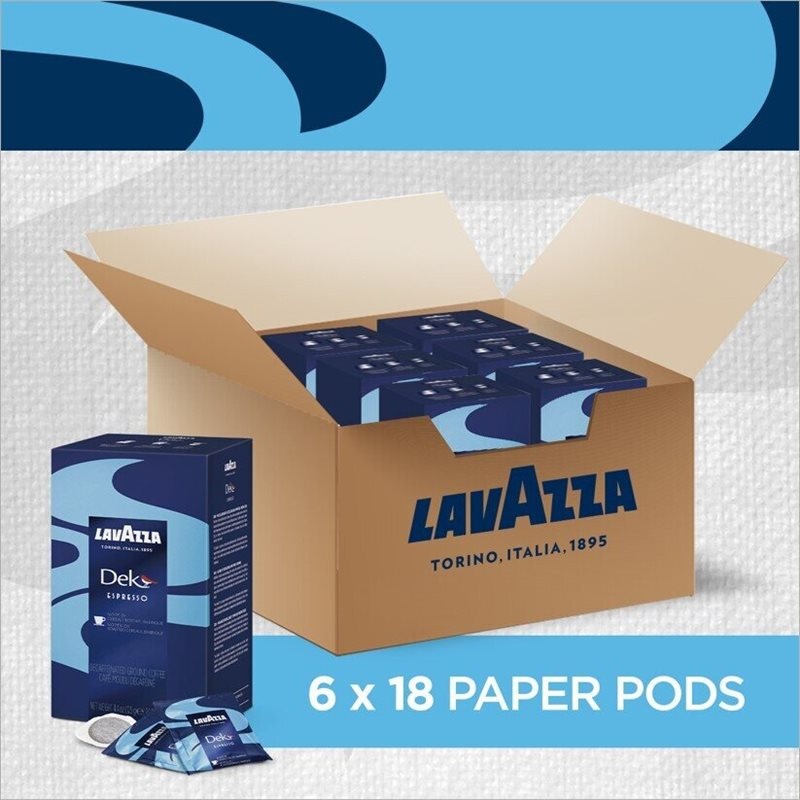 Lavazza Decaf ESE Pods 6 x (18x7g) Boxes – 108pcs