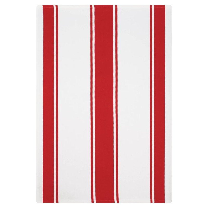 MU Kitchen- Stripe Towel- Crimson Red