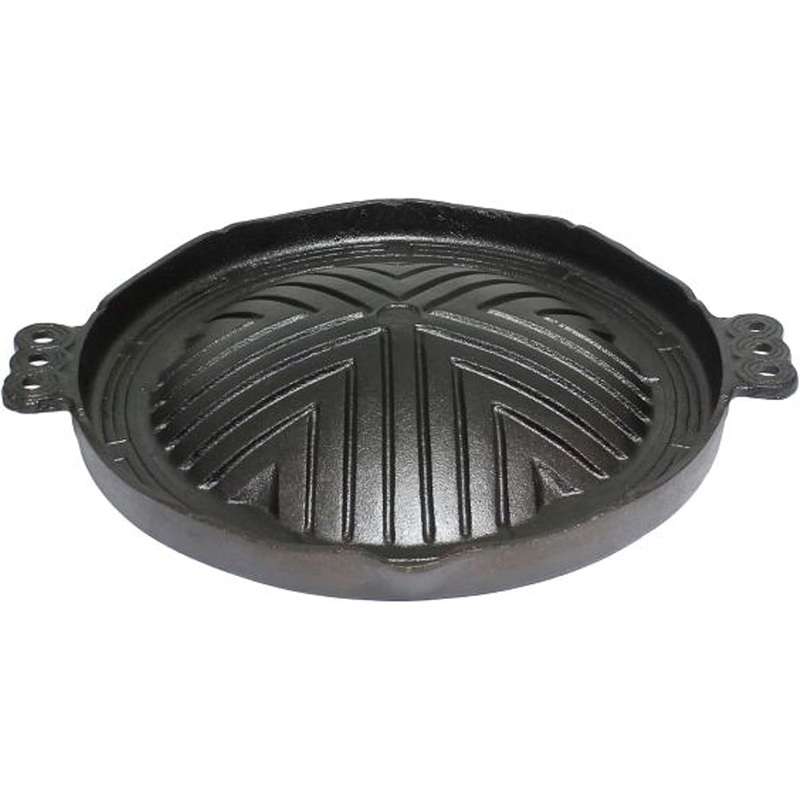 Round Cast Iron Stovetop Barbecue Plate Grill/Griddle – with Easy Grip Handles Griddle Pan for Stove Top Gas Range Grilling Pan Gets Better with Each Use