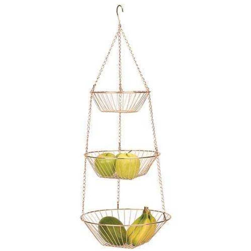 RSVP Copper Wire 3-Tier Hanging Basket