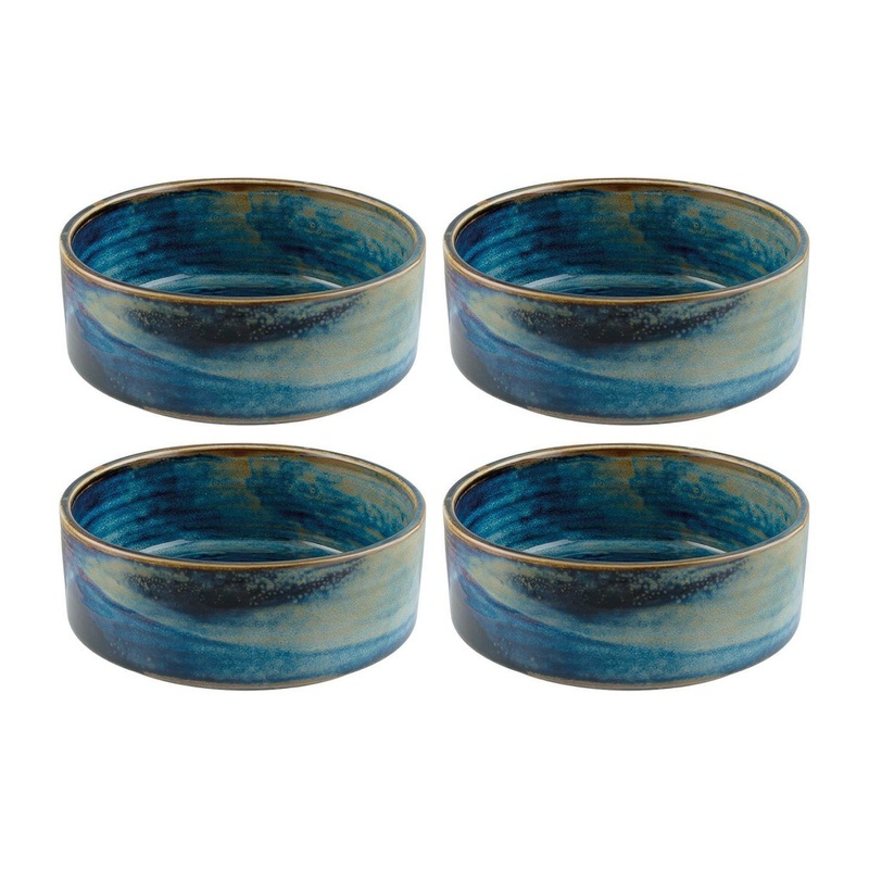 Sapphire dia.5.25″ h:2″ 15 oz. Round Blue Porcelain Bowl (Set of 4)