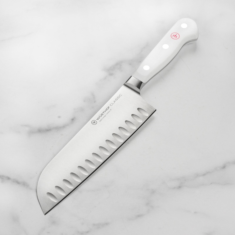Wusthof Classic White 7″ Hollow Edge Santoku Knife