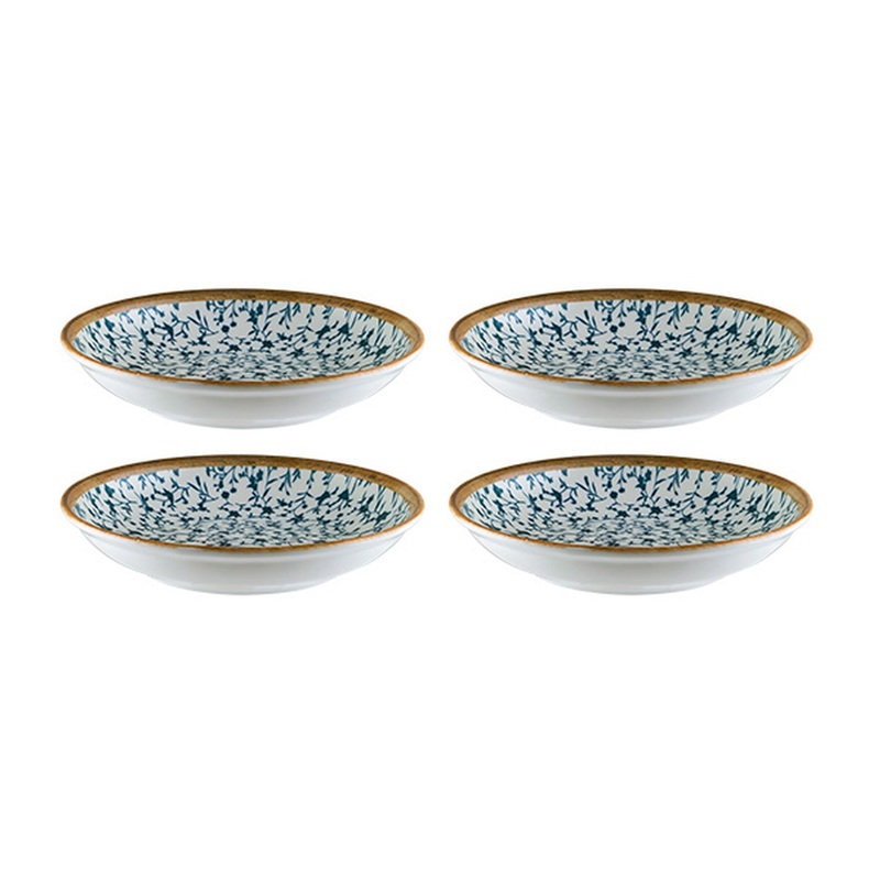 Calif dia.3.5″ h:1″ 2 oz. Round Decorated Porcelain Bowl (Set of 4)