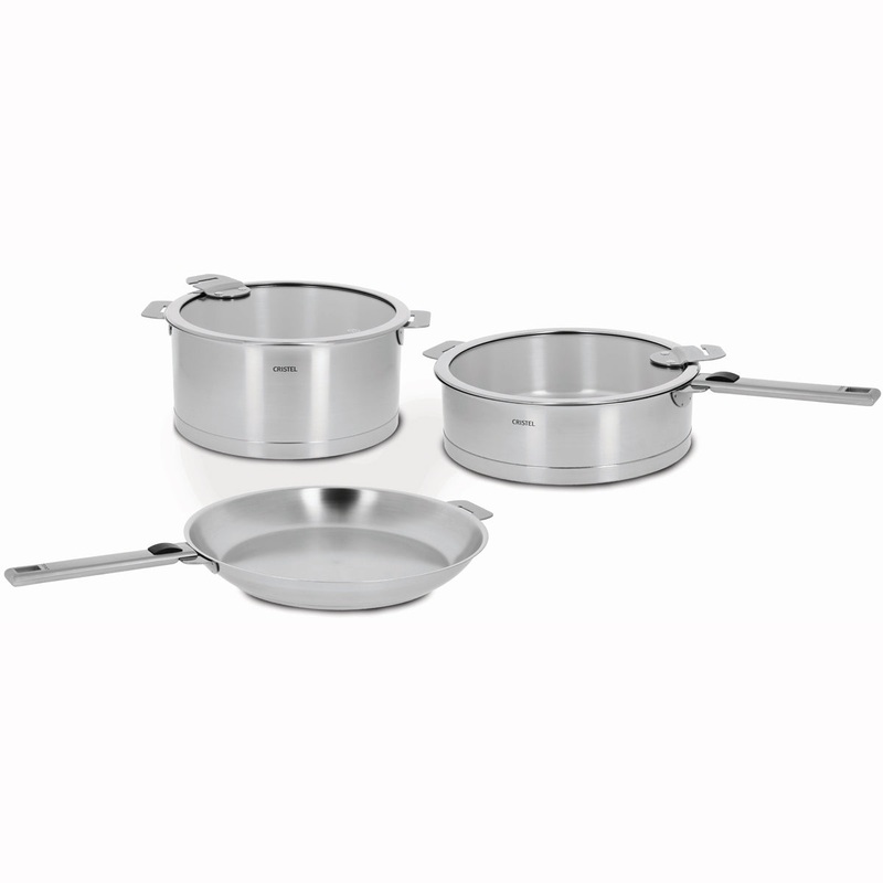 Cristel Strate Removable Handle – 7 Pc. Stainless Steel Cookware Set
