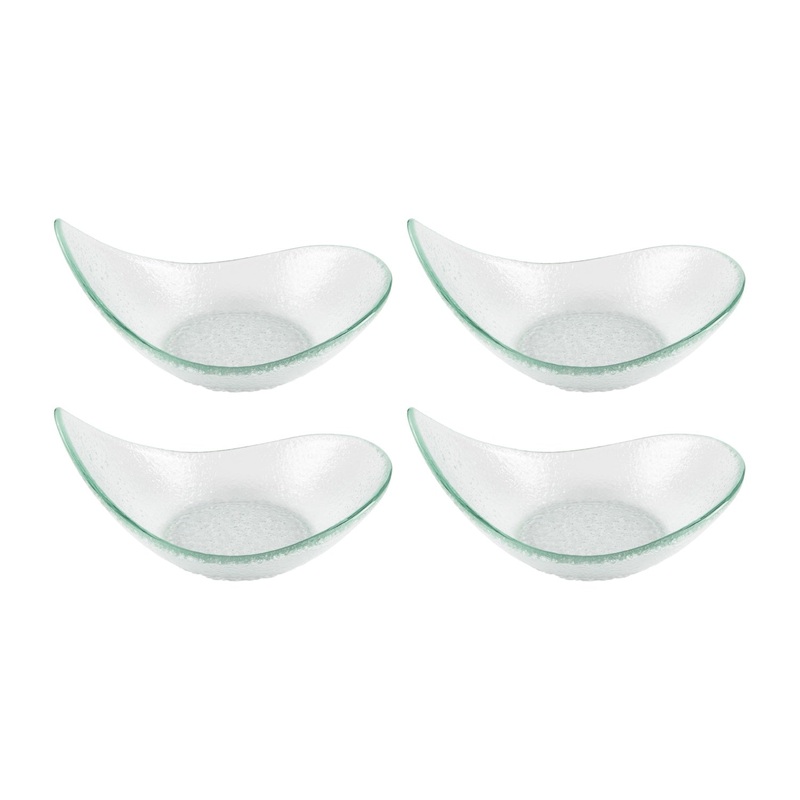 Glass Dinnerware 7.5″ x 5.75″ x h:3.25″ 10 oz. Oval Clear Glass Bowl (Set of 4)