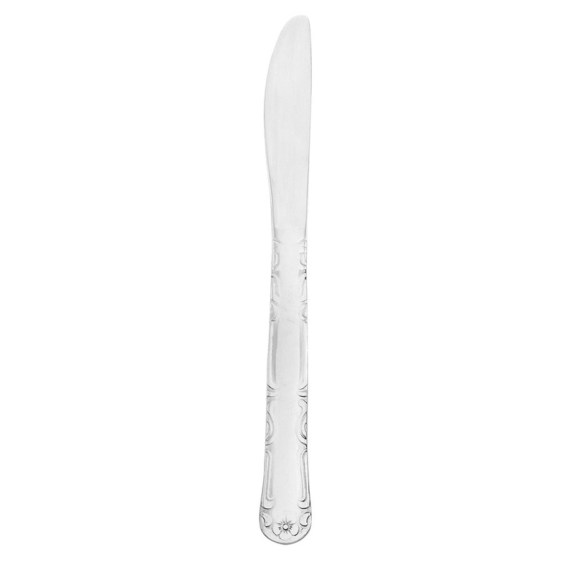 Walco 11945 Barclay 6 3/4″ 18/0 Stainless Steel Medium Weight Children’s Dinner Knife – 12/Pack