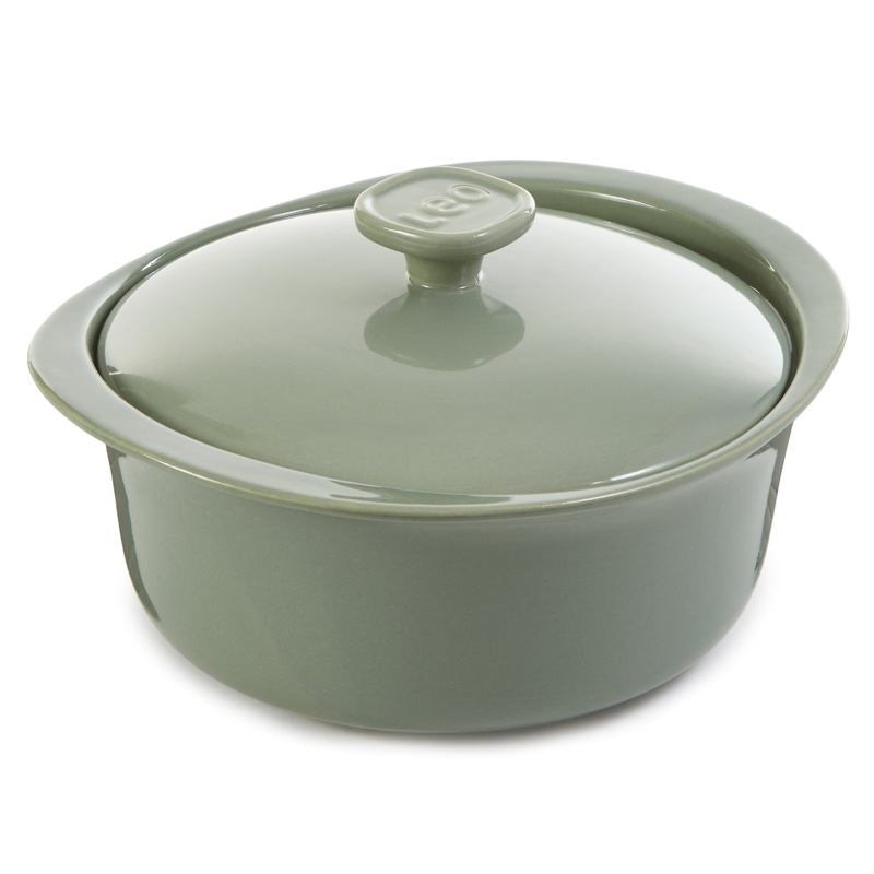 BergHOFF Balance Stone Casserole 9.5″, 4.5qt. With Stone Cover, Sage